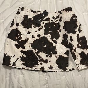 Motel Cow Mini Skirt NWT